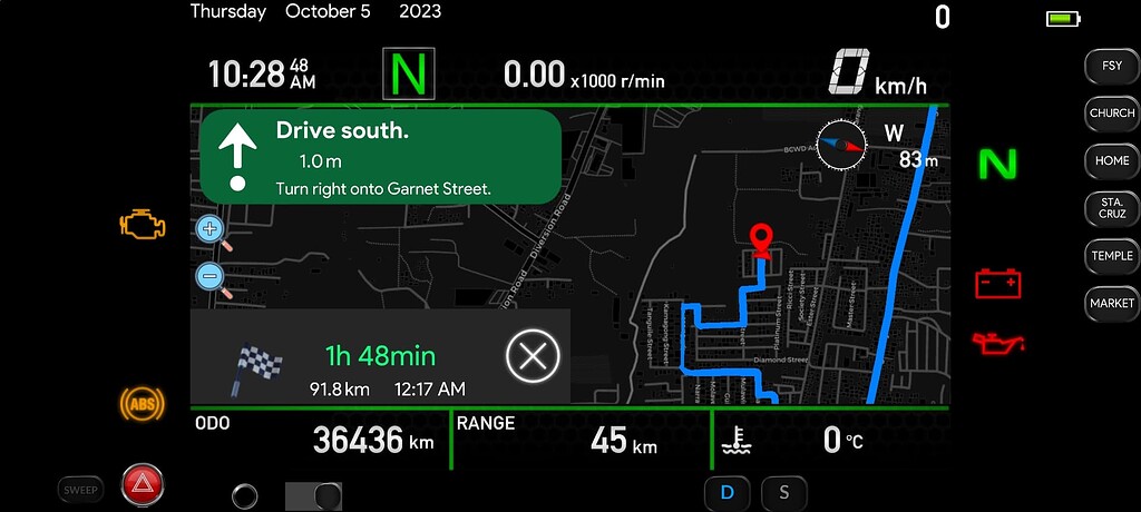 I mimick the Google Map design onto my ZX-4RR dashboard